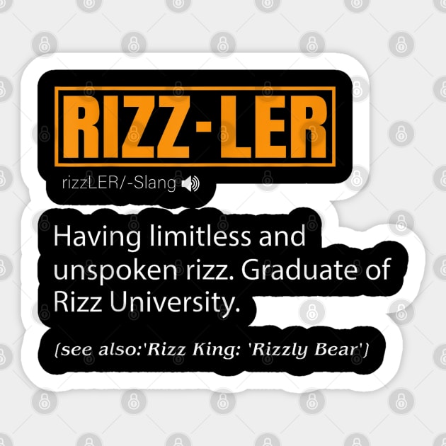 Rizzler Definition Funny Meme Quote Gen Z Rizz Up - Definition